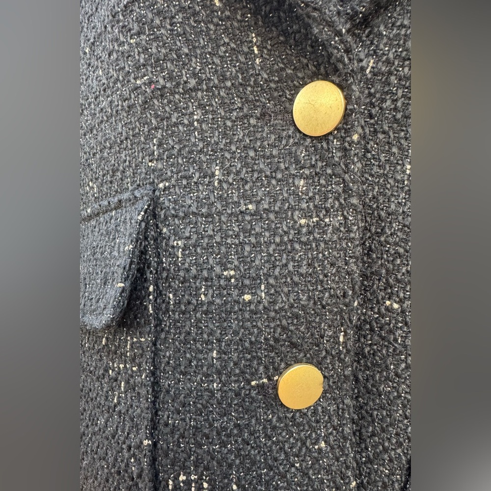 House of Harlow 1960 Black Tweed Blazer with Gold Buttons Women’s Size Large - Picture 14 of 14